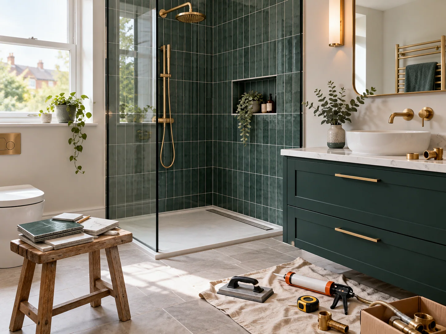 Thoughtfully arranged shelving and home accessories in a bright interior